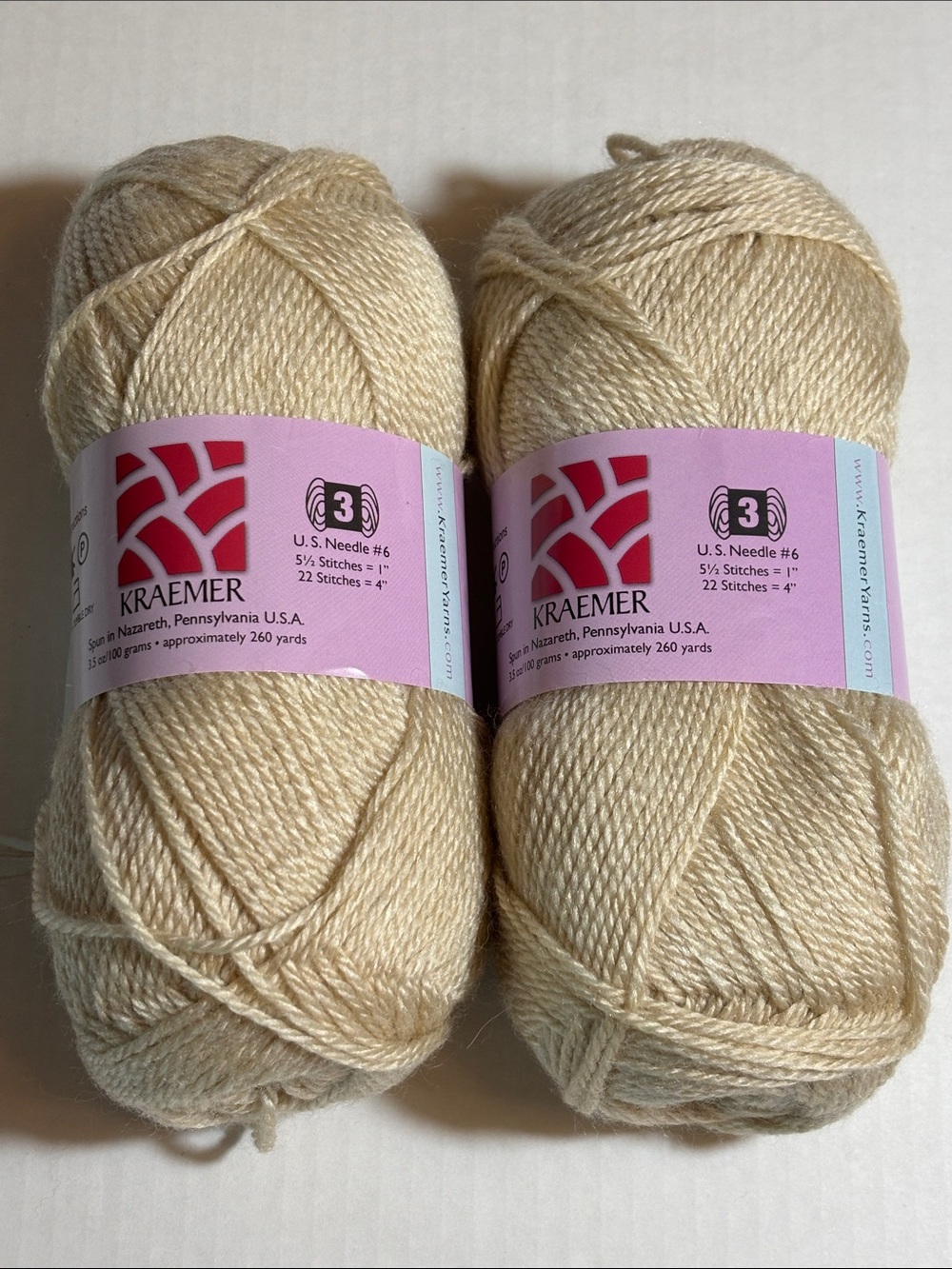Cream Women's Sweater Yarn - Soft Neutral Cream set of 2 skeins